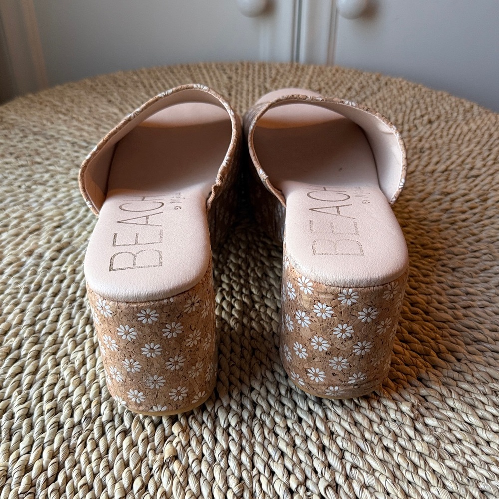 Beach by Matisse Tan Daisy Cork Platform Wedge Sandals - Women’s 11 Terry Heels - Picture 8 of 10
